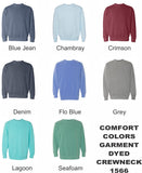 Alpha Chi Omega Comfort Colors Garment Dyed Crewneck with wavy print