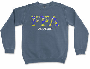 FFA Advisor Comfort Colors Garment Dyed Crewneck floral embroidered letters