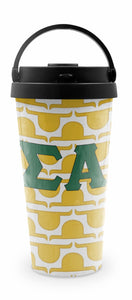 Sigma Alpha Travel Mug with a Snap Lid