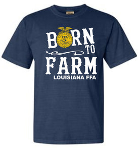 FFA Born to Farm Shirt with White letters - Louisiana
