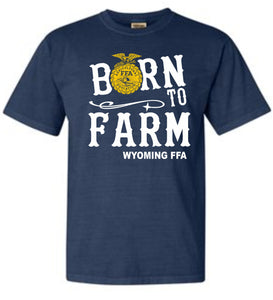 FFA Born to Farm Shirt with White letters - Wyoming