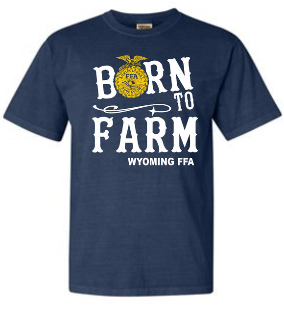 FFA Born to Farm Shirt with White letters - Wyoming
