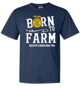 FFA Born to Farm Shirt with White letters - South Carolina
