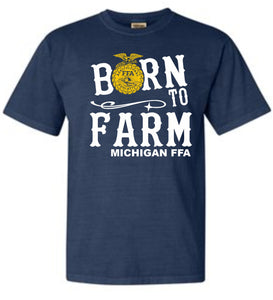 FFA Born to Farm Shirt with White letters - Michigan
