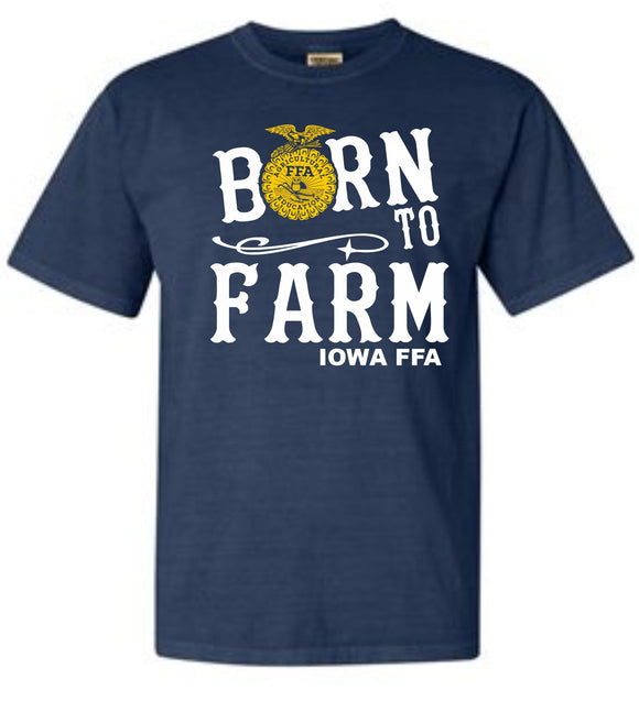 FFA Born to Farm Shirt with White letters - Iowa