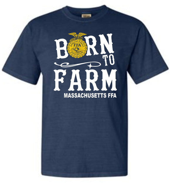 FFA Born to Farm Shirt with White letters - Massachusetts