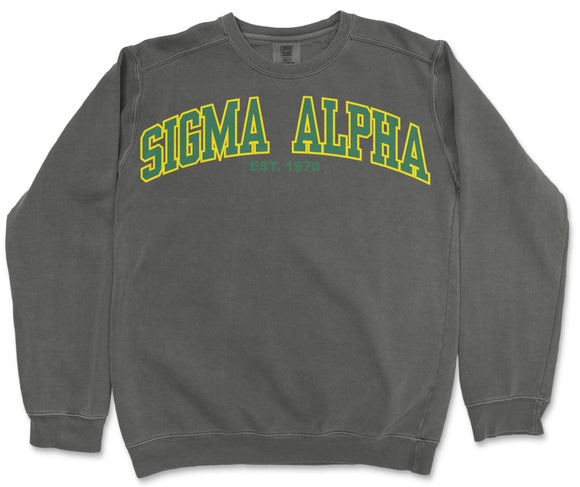 Sigma Alpha Printed Comfort Color Crew