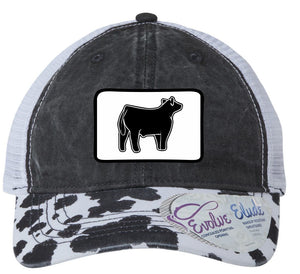 Ladies Cow Print Laser Hat