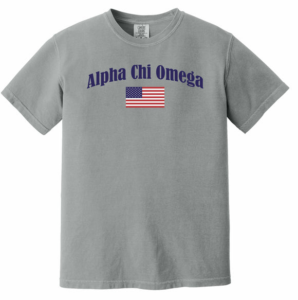 Alpha Chi Omega Comfort Colors Flag T-Shirt