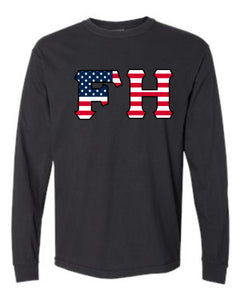 FarmHouse Flag Long Sleeve Comfort Colors T-shirt