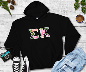 Sigma Kappa Twill Black Hoodie