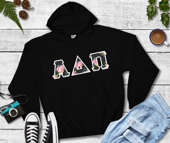 Alpha Delta Pi Twill Black Hoodie