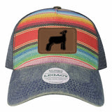 Ponch hat with leather patch lamb