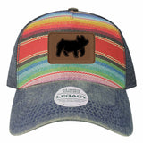 Ponch hat with leather patch pig