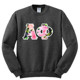 Alpha Phi Crew Neck Black Sweatshirt