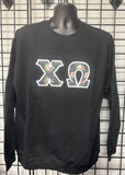 Chi Omega Crew Neck Black Sweatshirt