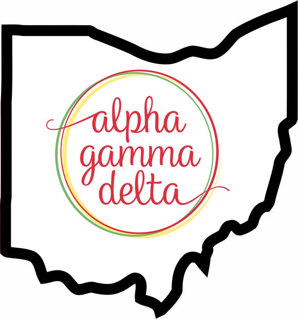 Alpha Gamma Delta State Sticker