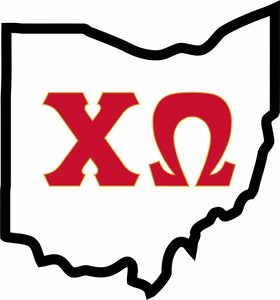 Chi Omega State Sticker