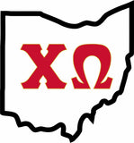 Chi Omega State Sticker