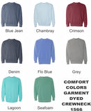 Delta Gamma Comfort Colors Garment Dyed Crewneck w/Embroidered Letters