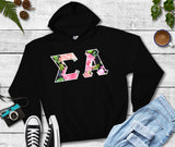 Sigma Alpha Black Twill Hoodie