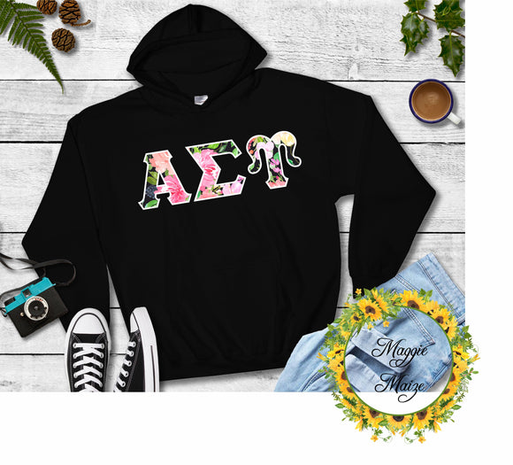 Alpha Sigma Upsilon Twill Hoodie