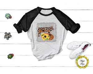 Leopard Pig Baseball T-shirt Bella Canvas