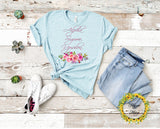 Alpha Sigma Upsilon Pink Floral T-Shirt Comfort Colors