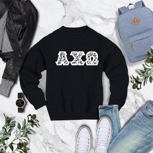 Alpha Chi Omega Snow Leopard Twill sweatshirt