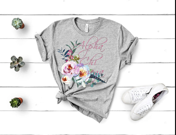 Alpha Chi Omega Spring Floral T-Shirt CC