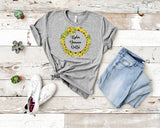 Alpha Gamma Delta Sunflower Wreath T-Shirt Bella Canvas