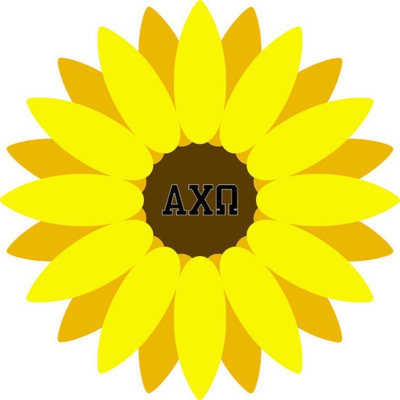 Alpha Chi Omega Sunflower Sticker