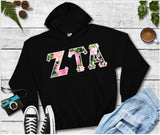 Zeta Tau Apha Twill Black Hoodie