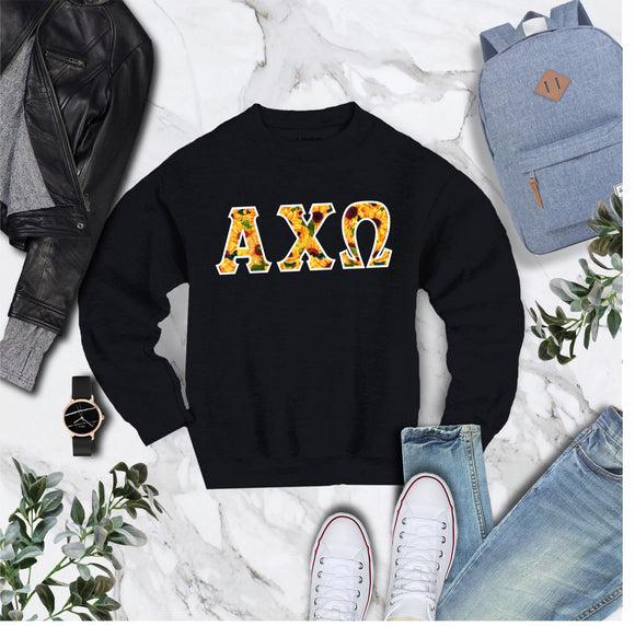 Alpha Chi Omega Crew Neck Black Sweatshirt